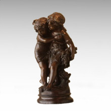 Niños Figura Estatua Flor Hermanas Niños Escultura De Bronce TPE-926